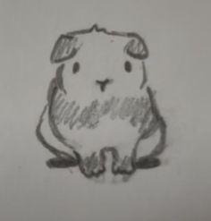 a drawing of a hamster sitting down