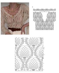 crochet patterns and instructions to make an embroidered top with laces on it