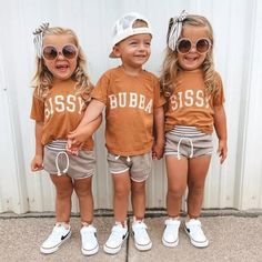 Print Letters, Sibling Photos, Sibling Shirts, Knitted Romper, Print Tee, Toddler Fashion, Family Photo, Body Fit, Matching Outfits