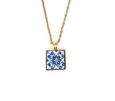 GET 20% OFF INSTANTLY ON YOUR FIRST ORDER + OTHER FUTURE EXCLUSIVE DISCOUNTS FOR VIP MEMBERS ONLY by subscribing to our email list:http://eepurl.com/dm_Fxr(copy and paste this URL on a new window tab).This Portuguese small tile necklace is made to replicate real ceramic tiles.* Perfect for any occasion* Also great with jeans and Tee's, light neutral dresses and casual wear* Small squared tile measures about 13 mm x 13 mm* It's comfortable to wear and light weighted* The pattern is made on a squa Blue Square Necklace For Gifts, Blue Square Necklace For Gift, Blue Square Necklace Perfect For Gifts, Blue Square Pendant Necklace For Gift, White Square Necklace For Gift, Blue White Tile, Tile Necklace, Neutral Dresses, Gold Tile