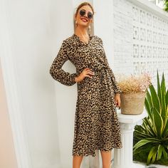 Basic Skirt, Leopard Dress, Printed Shirt Dress, Leopard Print Dress, Long Sleeve Maxi, Long Sleeve Midi, Mid Length Dresses, Long Sleeve Midi Dress, Types Of Skirts