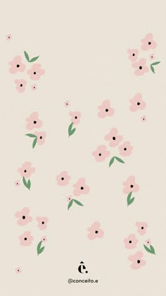 pink flowers on a white background with green leaves and the words hello written in spanish