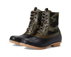 Spring Step Duckie-Camo | 6pm Camo Boots, Spring Boots, Ll Bean Boot, Sorel Winter Boot, Branded Bags, Camo Print, Discount Shoes, Stacked Heel, Top Trends