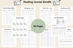 the reading journal bundle includes 40 pages, including printable books and an activity sheet