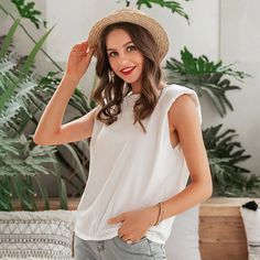 Material: CottonMaterial: SpandexClothing Length: ShortAge: Ages 18-35 Years OldCollar: O-NeckDecoration: NONESleeve Length(cm): SleevelessSleeve Style: REGULARStyle: Office LadyFabric Type: WovenPattern Type: SolidModel Number: S20BL1951 Size Chest Width Waist Width Hip Width S 86-90 66-69 92-96 M 90-94 70-73 96-100 L 94-98 74-77 100-104 Tips Design, Club Fashion, Effortless Fashion, Muscle Tank Top, Chic Party, Lularoe Styling, Muscle Tank Tops, Club Style, Casual Tank Tops