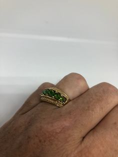 Rich and very bright green chrome diopside ring Sterling silver with gold rhodium finish Size 7.75 can be sized by my jeweler. His service charge is $10-$20 All rings are shipped in a nice gift box. Check out our over a THOUSAND great reviews Engraving is $4 per letter and is not always perfect depending on the piece. It can take a few days if the jeweler is busy. This is payable to Paypal Judithsltd@gmail.com Green Jewelry With Accent Stones For Anniversary, Green Hallmarked Jewelry For May Birthstone, Green Hallmarked Birthstone Ring As Gift, Fine Jewelry Stamped 14k In Green, Green Rings Stamped 14k As Gift, Green Stamped 14k Fine Jewelry, Tsavorite May Birthstone Ring, Fine Jewelry In Green With 14k Stamp, Green 14k Stamped Jewelry For Anniversary