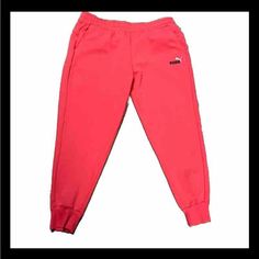 New With Tags Drawstring Waist Pull On Style Casual Pink Sweatpants For Jogging, Casual Pink Activewear For Jogging, Pink Cotton Joggers For Jogging, Pink Cotton Activewear For Jogging, Pink Cotton Activewear For Running, Casual Pink Activewear With Pockets, Pink Jogging Bottoms With Pockets, Pink Sweatpants With Pockets For Jogging, Pink Sweatpants For Spring Jogging