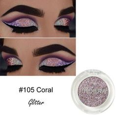 Eye Makeup Glitter, Makeup Pigments, Eyeshadow Tips, Metallic Eyes, Festival Glitter, Casual Makeup, Glitter Eyeshadow Palette, Metallic Eyeshadow, Single Eyeshadow