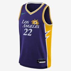 Pay tribute to the Los Angeles Sparks in this Cameron Brink jersey. Made from lightweight, sweat-wicking fabric, this replica design looks like what your favorite player wears on the court. Throwback Cotton Jersey For Team Events, Moisture-wicking Cotton Jersey For Team Events, Throwback Team-colored Cotton Jersey, Team Logo Jersey For Sports Season, Sportswear Jersey With Team Logo For Sports Season, Cotton Team Logo Jersey For Sports Season, Cotton Jersey With Team Logo For Sports Season, Cotton Sports Jersey With Team Logo, Throwback Cotton Jersey For Sports Events