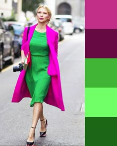 COLORI da ABBINARE al VERDE: tutte le possibilità per look originali! Green Combination Outfit, Pink Green Outfit, Green Dress Outfit, Color Clothes