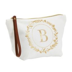 Easily store and transport your makeup and cosmetic items with our elegant initial letter B personalized bag. The bag is made of reliable canvas material with a PU leather handle, helping ensure your cosmetic items stay safe. You can give this bag to a loved one, friend, or family member who has an initial B in their name to make a great personalized birthday gift. Personalized White Zipper Pouch Cosmetic Bag, White Monogram Bag For Everyday Use, White Canvas Bag With Removable Pouch As A Gift, Small Makeup Pouch, Personalized Makeup Bag, Initial B, Personalized Makeup Bags, Canvas Makeup Bag, Cosmetic Items