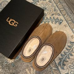 Worn Once It Does Have Stains On Both Slippers. I Didn’t Try Getting Them Out, But I’m Sure They Would With The Ugg Cleaning Products. Selling For Cheap.. Comes With Og Box Ugg Cleaning, Cleaning Uggs, Tasman Slippers, Shoes Ugg, Mens Uggs, Cleaning Products, Ugg Shoes, Slip Ons, Loafer Shoes