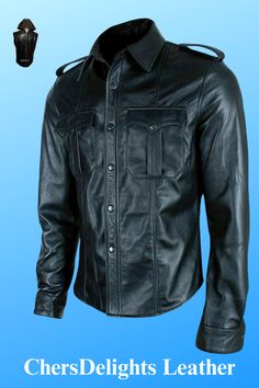 Forget stiff uniforms! Own your style with our soft, butter-soft Nappa sheepskin Mens Leather Uniform Shirt. Stand out at concerts, clubs, or even work.