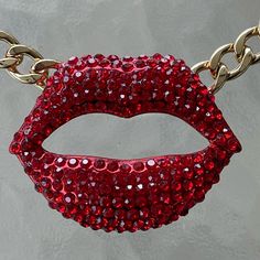 Brand New Natasha Red Lips Necklace, Crystal Encrusted Red Hot Lips, Metal Tone Curb Chain, Toggle Clasp Chain Length: 11.5” Pendant: 3” W X 2.5” H Statement Necklace, Sparkly, Red Hot Lips Lips Necklace, Big Necklace, Rhinestone Statement Necklace, Spike Necklace, Rhinestone Choker Necklace, Necklace Extender, Hot Lips, Gold Statement Necklace, Rhinestone Choker