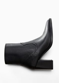 Search: Shoes (224) | Mango USA Block Heel Boots With Heel Pull Tab, Leather Mid-calf Boots With Block Heel And Zipper, Modern Low Heeled Boots With Stacked Heel, Business Low Heel Boots With Stacked Heel, Leather Ankle Boots, Leather Shoes, Side Zip, Block Heels, Ankle Boots