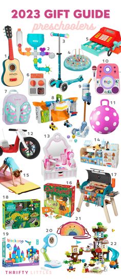 the 2012 gift guide for pretend toys is shown in this graphic style, with images of children's toys