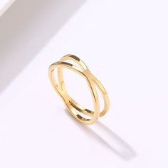 Metal Midi Rings For Wedding, Gold Double Band Wedding Rings, Minimalist Metal Stackable Wedding Rings, Infinity Metal Jewelry For Wedding, Gold Infinity Ring Jewelry, Gold Metal Midi Rings For Wedding, Gold Minimalist Infinity Midi Rings, Gold Infinity Ring For Wedding, Dainty Metal Midi Rings For Wedding