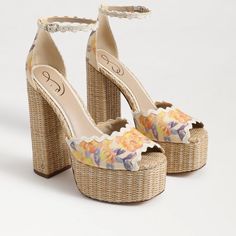 Purchased For A Mexico Wedding And Ended Up Not Wearing Shoes. Brand New. Beach Heels, Wood Platform Heels, High Heel Sandals Platform, Bit Loafers, Classy Shoes, Mid Heel Sandals, Fancy Shoes, Low Heel Sandals, Mexico Wedding