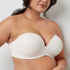 A strapless bra with maximum versatility, and silicone that helps it stay in place. Ideal for all your special events and off-the-shoulder tops.A bra that does it all, our convertible strapless bra by Ambrielle every day can be worn in 5 ways: classic, criss-cross, one-shoulder (left or right), or strapless. Silicone edges along the back of the cups ensure a stay-put fit for all your most versatile pieces.Provides Moderate CoveragePadding: Underwire For Shape And Support; Silicone Edges Along Ba Elegant Bra With Removable Pads And Adjustable Fit, Elegant Adjustable Bra With Removable Pads, Wedding Bra With Sweetheart Neckline And Built-in Support, Wedding Bra With Sweetheart Neckline And Built-in Bra, Strapless Bras, Shoulder Tops, Left Or Right, Full Figured, Strapless Bra