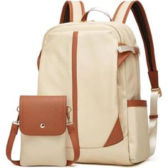 [Quality Material Backpack] The Makes Backpack Purse For Women Is Composed Of High-Quality Pu Material That Is Waterproof And Scratch Resistant. It Features A Large Capacity That Can Hold A 14-Inch Laptop. [Size Guide] The Backpack Measures 14l X 6.3w X 12.5h Inches (36 X 16 X 32 Cm), With A Handle Height Of 10 Cm (3.94 Inch) And Weighing 0.86kg/1.9pounds. [Spacious Design] The Exterior Of The Bag Features 2 Side Pockets, 3 Front Zipper Pocket And 1 Back Zipper Pocket. The Interior Includes 2 Slip Pocket And 1 Zipper Pocket. The Backpack Provides Enough Room For Your Daily Items Such As Ipad, Notebook, Power Bank, Phone, Clothes, Etc. Student Leather Backpack In Beige With Large Capacity, Casual Beige Leather Student Backpack, Beige Travel Bag With Anti-theft Pocket, Beige Satchel Leather Backpack For Back To School, Beige Leather Satchel Backpack For Back To School, Modern Beige Backpack For School, Modern Beige School Backpack, Beige Travel Backpack Shaped As Shoulder Bag, Beige Backpack For Travel