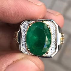 Colombian Emerald Ring Mens Rings Green Emerald Ring 925 - Etsy Pakistan Emerald Ring For Men, Mens Emerald Rings, Colombian Emerald Ring, Rings Green, Natural Emerald Rings, Green Emerald Ring, Ring Man, White Opal Ring, Mens Rings