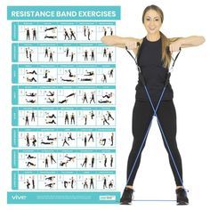 a woman doing exercises with resistance band exercises