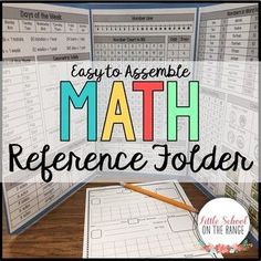 an easy to assemble math reference folder