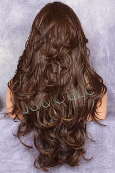 Human Hair Blend Full Lace Front Wig long Beach Wavy Brown mix Hair ws 4-27-30 | eBay Deep Layer Haircut, Long Wavy Hair Cuts With Layers, Layers For Curly Hair, Brown Wavy Hair, Haircuts For Long Hair With Layers, Wavy Haircuts, Vlasové Trendy, Hairstyles For Layered Hair, Haircuts For Wavy Hair