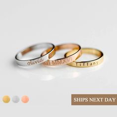 "Engraved Rings for Women Handmade Jewelry Rings Personalized Birthday Gift Custom Rings for Women Gift for Her Initial Rings ∙ ∙ ∙ ∙ ∙ ∙ ∙ ∙ ∙ ∙ ∙ ∙ ∙ ∙ ∙ ∙ ∙ ∙ ∙ ∙ ∙ ∙ ∙ ∙ ∙ ∙ ∙ ∙ ∙ ∙ ∙ ∙ ∙ ∙ ∙ ∙ ∙ ∙ This fashionable flat ring band is dainty and elegant. While it is simple in design, you can personalize yours with inspirational messages, custom coordinates, name, or initials, for the truly unique graduation, birthday, anniversary, Christmas, and friendship gift. Its sleek design also makes it Valentine's Day Gift Jewelry Toe Ring, Valentine's Day Toe Ring Jewelry Gift, Gift Stackable Rings With Simple Design, Personalized Dainty Rings For Birthday, Engraved Ring For Birthday, Dainty Personalized Ring For Birthday, Adjustable Stackable Rings With Simple Design As Gift, Couple Rings For Mother's Day Gift, Dainty Personalized Birthday Ring