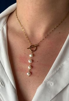 Freshwater pearl necklace stainless steel clasp and chain the collar closes on the front Freshwater Pearl Necklace, Freshwater Pearl Necklaces, Pendant Necklaces, Fresh Water, Favorite Jewelry, Freshwater Pearls, Necklace Etsy, Jewelry Necklace Pendant, Pearl Necklace