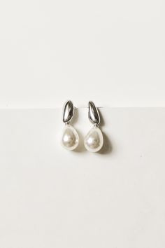 Irregular Orb x Pearl Drops — A.B. ELLIE Teardrop Pearl Earrings For Evening, Drop Pearl Earrings With Pearl Charm, Minimalist Pearl Drop Teardrop Earrings, White Pearl Drop Teardrop Earrings For Evening, Modern Drop Earrings With Pearl Charm, Formal Dangle Pearl Drop Earrings, Evening Pearl Drop Teardrop Earrings, Modern Evening Pearl Drop Earrings, Modern Teardrop Pearl Drop Earrings