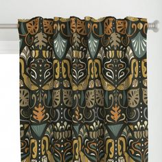 a curtain with an abstract design on it