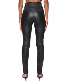 Meet the second-skin Leather Leggings you'll feel incredible wearing. Crafted from a supremely supple stretch nappa leather for a close and flexible feel, these women's leggings have an elastic interior waistband for comfort and a mid-rise fit that hits right at your ankle. The European tumbled leather we've sourced is buttery-soft and it seamlessly conforms to each individual body with ease. High Stretch Leather Leggings For Fall, Tight Faux Leather Full-length Leggings, Tight Faux Leather Full Length Leggings, Faux Leather Tight Full-length Leggings, Sleek High Stretch Leather Pants, Fitted Leather Leggings, Sleek Fitted Leather Leggings, Stretch Black Leather Bottoms, Black Stretch Leather Bottoms