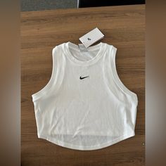 Brand New With Tags, Size Small Nike Crop Top For Spring, Nike Trendy Top For Spring, Nike Trendy Summer Tops, Trendy Nike Tops For Summer, White Casual Nike Tank Top, Casual White Nike Tank Top, Nike Basic Summer Tops, Trendy Nike Workout Tops, Nike Casual Tank Top For Summer