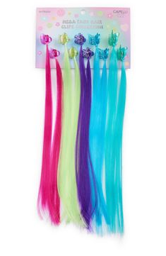 Your little beautician can explore their creativity as they craft elaborate hairstyles with this set of 10 colorful faux-extension clips. Pack of 10 clips Synthetic fibers/plastic Imported Elaborate Hairstyles, Faux Hair, Hair Extension Clips, Hair Extension, Synthetic Fiber, Clip Ins, Hair Extensions, Nordstrom, Hairstyles