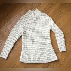 Nwot Never Worn Never Washed. Same Look Front And Back. High Mock Turtle Neck. Can Also Fit A Medium Or Small For A Bigger Comfy Look. Mock Turtle Neck, Mock Turtle, Mock Turtleneck, Crochet Sweater, Colorful Sweaters, Color White, Turtle Neck, Womens Tops, Crochet