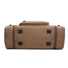 ITEM DETAILS   Type of sports: Fitness 
Material: Canvas 
Color : Black/Gray/Coffee/Khaki/Blue 
Style : Fashion gym Sport bags 
Gym Bags Type : Sports Duffles 
Size: 54*24*26CM/ 21.26" *9.45"*10.23"      ITEM OVERVIEW  The Extra Large Travel Canvas Duffle Bag is a must-have for any frequent traveler. Made with high-quality cotton canvas material, this bag is durable and long-lasting. The bag features a spacious main compartment that can hold all your clothes, shoes, and other travel essentials. It also has multiple pockets for organizing your smaller items like phones, wallets, and passports. The bag comes with sturdy handles and an adjustable shoulder strap for easy carrying.   
Suitable size: 21.3" (54 cm) x 10.2" (26 cm) x 9.4" (24 cm), multi-pocket design on the side for easy storage Casual Khaki Rectangular Duffle Bag, Casual Rectangular Khaki Duffle Bag, Large Capacity Brown Canvas Bag For Outdoor Activities, Brown Large Capacity Canvas Bag For Outdoor Activities, Functional Brown Canvas Bag For Travel, Practical Brown Rectangular Travel Bag, Casual Brown Duffle Bag With Luggage Sleeve, Functional Brown Rectangular Gym Bag, Large Capacity Brown Travel Bag For Outdoor Activities