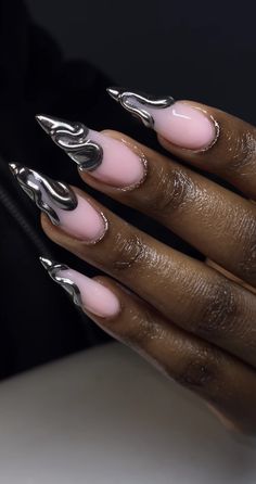 Stilleto Nails 2024, Medium Stiletto Acrylic Nails, Pink Ombre Nail Designs, Pointed Nail Designs, Nail Art For Girls, Nail Vibes, Concert Nails, Stilleto Nails Designs, Pink Ombre Nails