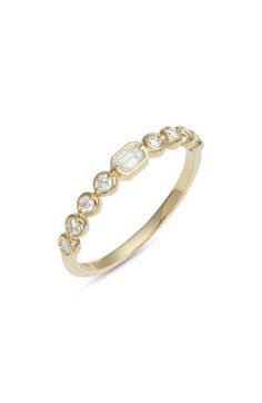 A handcrafted, slender ring still serves plenty of sparkle with nine diamonds cut in dazzling shapes. Total diamond weight: 0.25ct. Color: G Clarity: VS 18k gold/diamond Imported >Diamond Guide Stackable Promise Ring, Dream Wishlist, Bony Levy, Diamond Guide, Stackable Ring, Dream Jewelry, Stackable Rings, Promise Ring, Womens Jewelry Rings