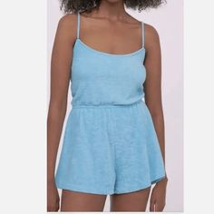 Condition: New With Tag (Never Used) Size: Xs Brand: H&M Color: Light Blue, Torquise Note: This Material Is Terry Cloth - Light Weight, Easy To Wear, Machine Washable. Good Beach Wear Or Daily Wear. Good As A Pajama Too! Color Is Prettier In Person! Retail Was 17.99 But Selling This For Cheap! :) Solid Color Jumpsuits And Rompers For Summer Lounging, Solid Jumpsuits And Rompers For Summer Lounging, Sleeveless Summer Jumpsuits And Rompers For Lounging, Light Blue Sleeveless Romper For Vacation, Blue Casual One-piece Jumpsuits And Rompers, Light Blue Summer Jumpsuits And Rompers, Casual One-piece Beach Top, Casual One-piece Tops For Beach, Blue Tops For Loungewear During Beach Season