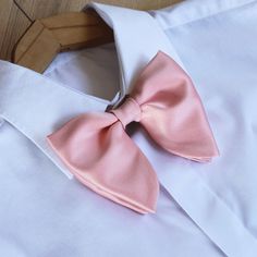 "Oversized Bow Tie in Light Pink Satin. Pre-tied and adjustable. Bow tie size - Width: 12 cm /4,7\" | Height: 10 cm / 3.93'' The adjustable strap takes it to 21\" in length, making it a great accessory that can be adjusted for comfort and fit or given as a gift if you are unsure of neck size. Perfect for formal or causal use. **bowties are shipped in a small shipping box to keep them from being damaged**" Summer Bow Tie For Black-tie Events, Summer Bow Ties For Black Tie Events, Summer Bow Tie For Black Tie Events, Summer Black Tie Bow Tie With Satin Bow, Spring Black Tie Event Satin Bow Tie, Classic Summer Bow Tie With Decorative Bow, Pre-tied Decorative Bow For Gifts, Pre-tied Butterfly Knot Bow As Gift, Classic Summer Bow Ties