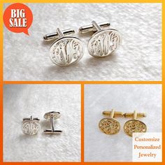 Personalized Monogram Cufflinks,Circle Initials Cufflinks,Gold Men CuffLinks,Engraved Monogram CuffLinks,Elegant Monogrammed Cufflinks #CuffLinks #GiftForFathersDay #GiftForGroom #WeddingCufflinks #BossGiftIdeas #EngravedCufflinks #GoldCufflinks #MenCuffLinks #SilverCufflinks #MonogramCufflinks Classic Round Sterling Silver Cufflinks, White Gold Round Cufflinks For Anniversary, Formal Monogram Round Jewelry, Formal Round Monogram Jewelry, Classic Personalized Round Cufflinks, Personalized Round Cufflinks For Gift, Classic Round Personalized Cufflinks, Personalized Cufflinks Gift, Personalized Cufflinks For Gift