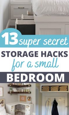 small bedroom storage hacks that are easy to use and great for small rooms or apartments