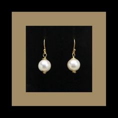 These elegant drop earrings are quality crafted using: > Quality Freshwater Pearls > German Style 24k Gold Plated Wire > 24k Gold Plated Jump Ring Connectors > 14k Gold Plated Solid 925 Sterling Silver (stamped) Ear Wires  They are the perfect accessory for adding a little color to your day or any outfit!  A great addition to any earring collection!  Classy - Elegant  ☞ Hypoallergenic & Nickel Free Ear Wires ☞ Great for every day wear! Pearl:  Shape:  Round/Off Round Size:  9mm  (1/3 inch) Drop Classic Adjustable Earrings For Formal Occasions, Classic Teardrop Nickel-free Pearl Earrings, Classic Nickel-free Pearl Earrings, Classic Everyday Nickel Free Pearl Earrings, Classic 14k Gold Filled Dangle Earrings, Classic 14k Gold Filled Drop Earrings, Gift Pearl Drop Earrings With Lever Back, Classic Hypoallergenic Dangle Pearl Earrings, Teardrop Pearl Earrings With Lever Back For Gift