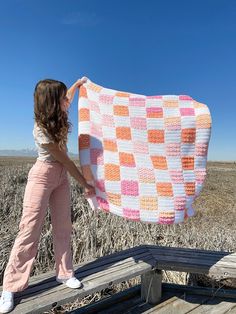 "The Check You Later Throw is a PDF DIGITAL DOWNLOAD Crochet Pattern designed by EvelynAndPeter! The Check You Later Throw is the perfect crochet pattern for those looking to create a cozy and on-trend blanket! This throw features a modern checkered design using 2 different stitches and 2 different yarns for a beautiful texture. The pattern is beginner friendly and includes a video tutorial along with the detailed written instructions. This blanket is crocheted in 9 strips instead of separate sq Checker Blanket, Crochet Checkered, Crochet Blanket Designs, Beginner Crochet Projects, Crochet Simple, Easy Stitch, Crochet Inspiration, Crochet Cardigan Pattern, Blanket Crochet