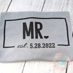 Customized Mr. & Mrs. shirt for anniversary or honeymoon trip. SHIRT - The design is sublimated onto Gildan 50/50 polyester cotton t-shirts. Gildan shirts are unisex adult tees and are offered in S, M, L, XL, 2XL and 3XL. The shirt colors available are Peacock blue and gray. ***To keep your handmade items looking their best, it's recommended to wash them inside out in a gentle setting with mild detergent. Hang or lay flat to dry. Mrs. is one listing & Mr. is one listing Bride hair tie listing is Honeymoon Couple, Novelty T Shirts, Honeymoon Trip, Grey Sapphire, Couple Anniversary, Mrs Shirt, Bride Hair, Anniversary Trips, Anniversary Dates