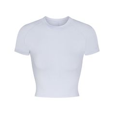 NEW VINTAGE CROPPED RAGLAN T-SHIRT | PERIWINKLE Fitted Light Wash Top For Everyday, Fitted Light Wash Short Sleeve Tops, Skater Outfit, Raglan Tshirt, Cropped White Tee, College Board, Expensive Taste, Effortless Outfit, Figure Skater