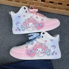 Casual Synthetic Sneakers With Anime Print, Casual Lace-up Sneakers With Anime Print, Harajuku Style Lace-up Synthetic Sneakers, Kawaii Synthetic Sneakers For Streetwear, Casual Sneakers With Anime Print, Pink Harajuku Sneakers With Round Toe, Casual Sneakers With Anime Print And Round Toe, Synthetic Sneakers With Character Print And Round Toe, Kawaii Pink Sneakers With Round Toe