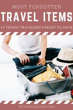 This post is all about things to pack for a vacation and travel essentials. Read this travel packing list so you don’t forget anything on your next trip! Learn more about this packing list for vacation and travel packing ideas at myworldsights.com Best Travel Gadgets, Pack For Travel, Things To Pack, Packing Travel, Time Travelers, Travel Tshirt, Packing Ideas