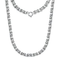 PRICES MAY VARY. Savlano 925 Sterling Silver Italian Flat Byzantine Link Chain Necklace is a Perfect addition to your everyday look and will fit any style. This Trendy Byzantine Chain comes in 20 inches length and 9mm in thickness. The Necklace is built with durable Savlano strength Spring Ring Clasp for a strong secure lock and easy use. No Hair Pulling or Skin Pinching, it is very comfortable to wear around yourneck. All Savlano Sterling Silver Chains are Diamond cut for perfect shine and fini Byzantine Necklace, Byzantine Chain, Hair Pulling, Silver Chains, Italian Jewelry, Link Chain Necklace, Broken Chain, Jewelry Stand, Chain Link Necklace